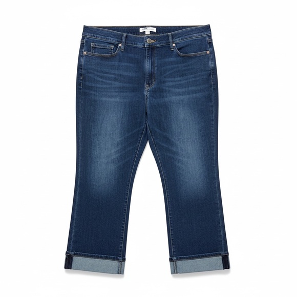 Signature by Levi Strauss Dark Blue Cropped Jeans - Picture 7 of 14